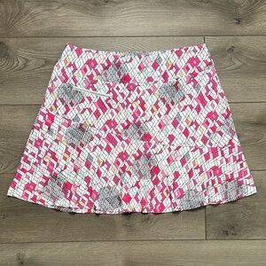 GG Blue High Rise Flounce Golf Skirt Skort Geometric Pink‎ White Size Large